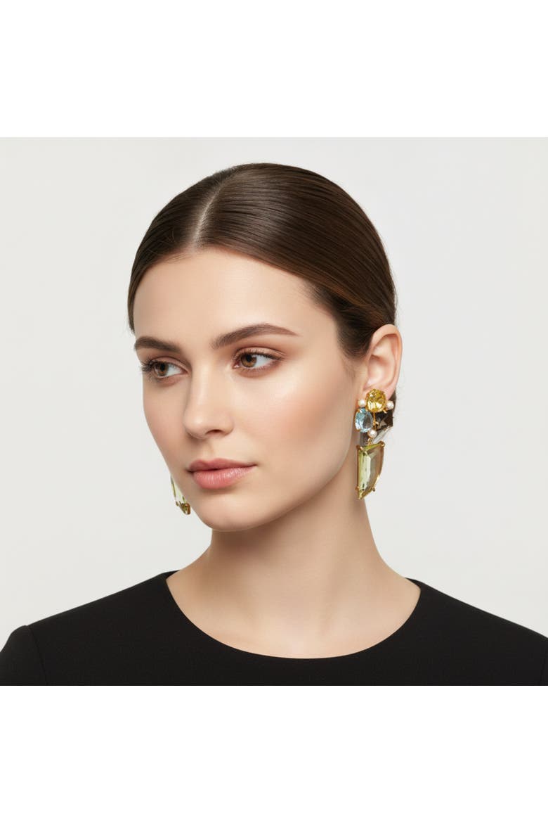 Tangiers Interchangeable Drop Earrings, Alternate, color, Yellow