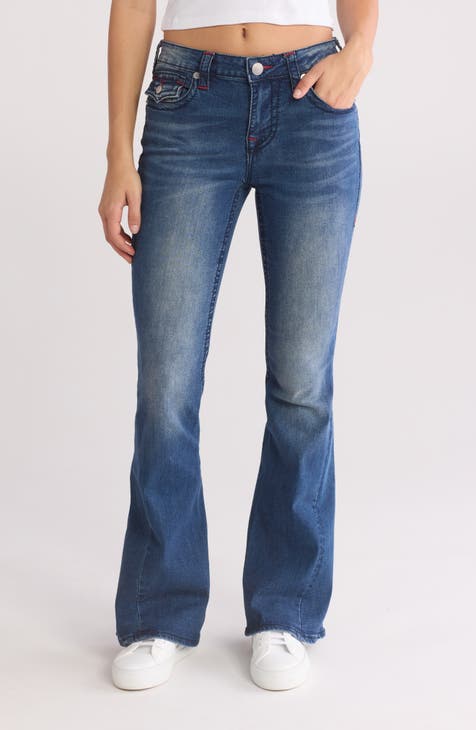 Joey Big T Mid Rise Flare Leg Jeans (Medium Blizzard)