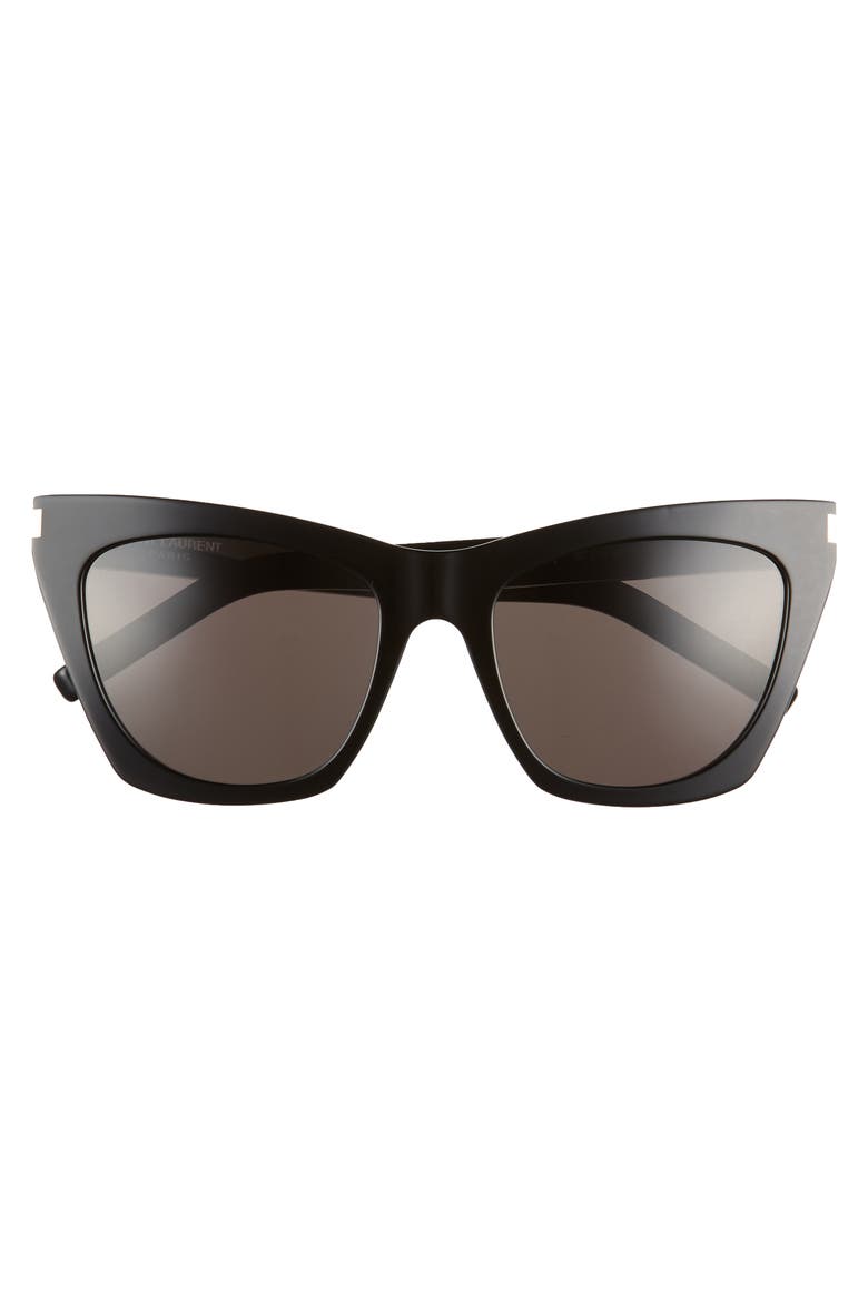 Kate 55mm Cat Eye Sunglasses, Alternate, color, BLACK