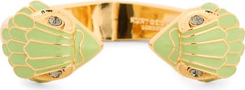 Enamel Eagle Hinge Cuff Bracelet