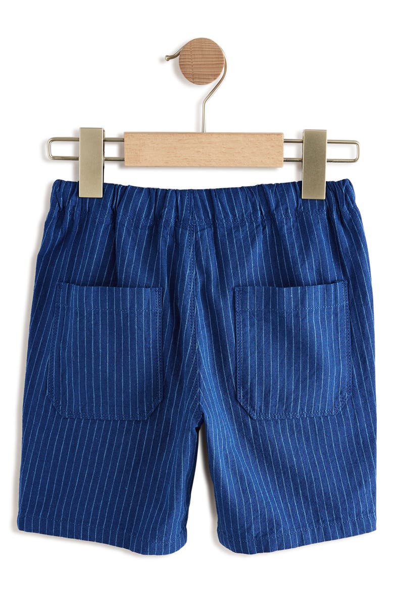 NEXT Kids' Stripe Linen & Cotton Drawstring Shorts, Alternate, color, Blue