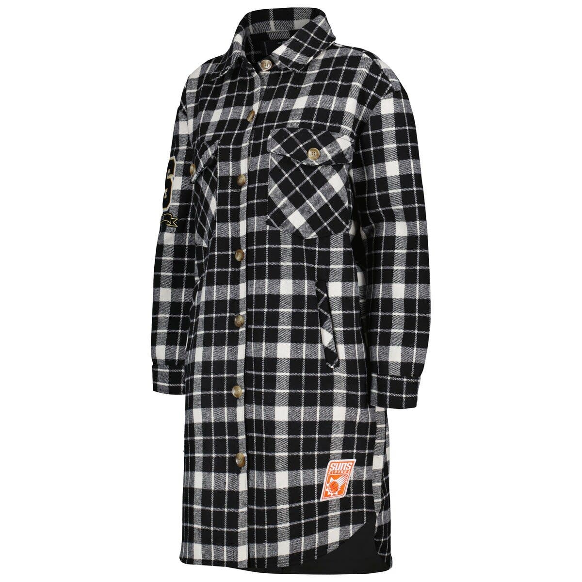 Women's Pro Standard White/Black Phoenix Suns Prep Plaid Button-Up Shacket - image 2