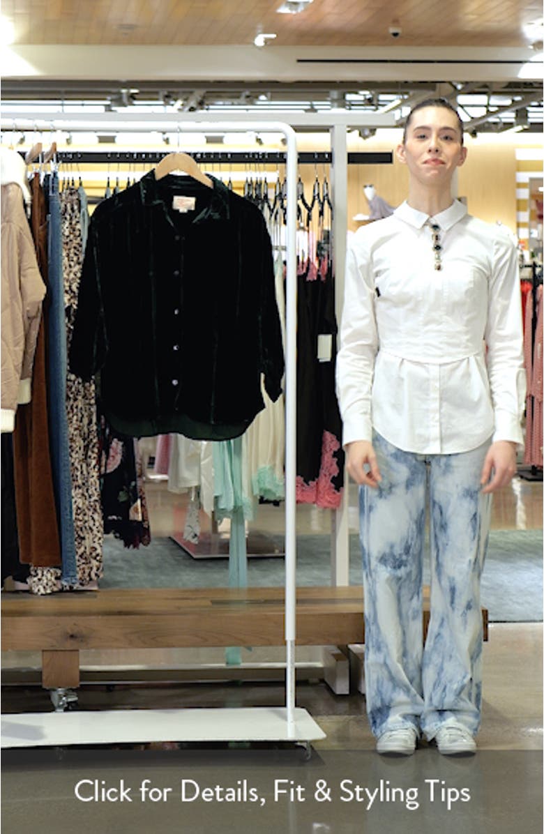 Bella Oversize Velvet Button-Up Shirt, sales video thumbnail