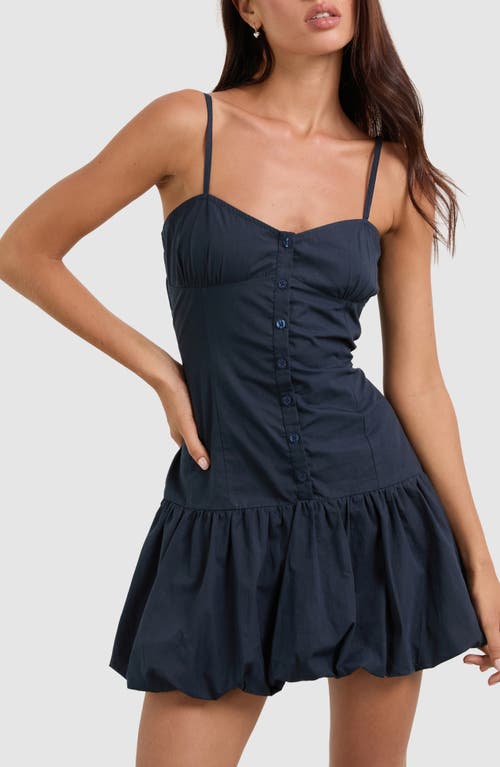 Motel Juun Puffball Cotton Poplin Minidress In Blue