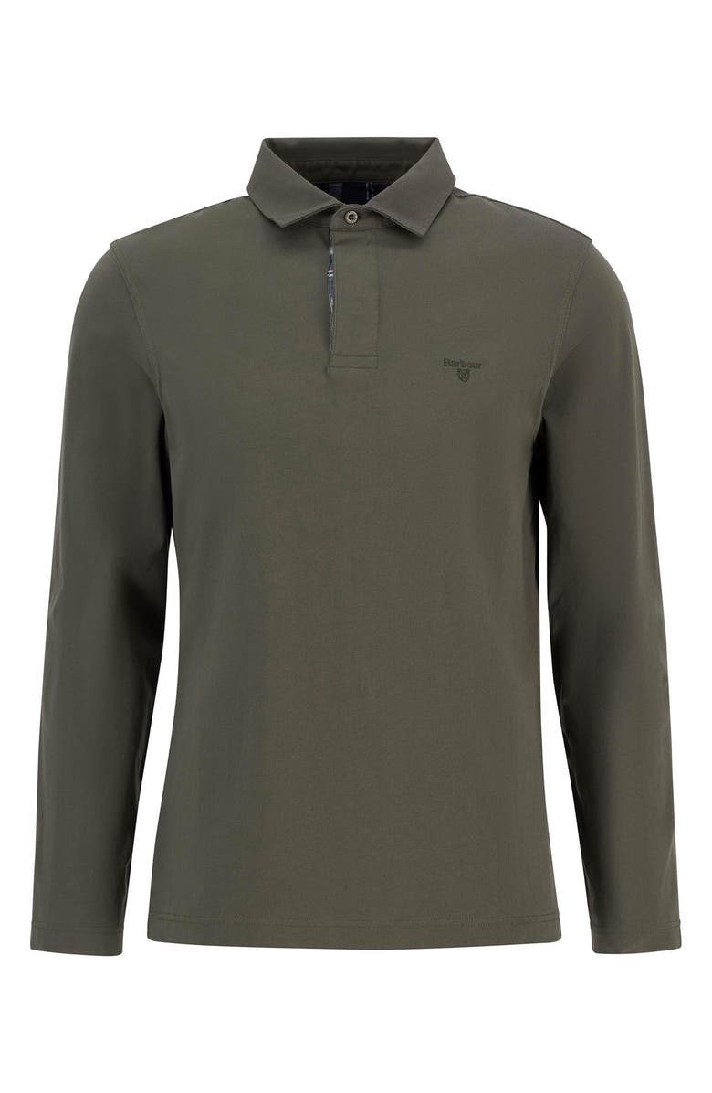 Barbour Margrove Tailored Fit Long Sleeve Cotton Polo, Alternate, color, Mid Olive