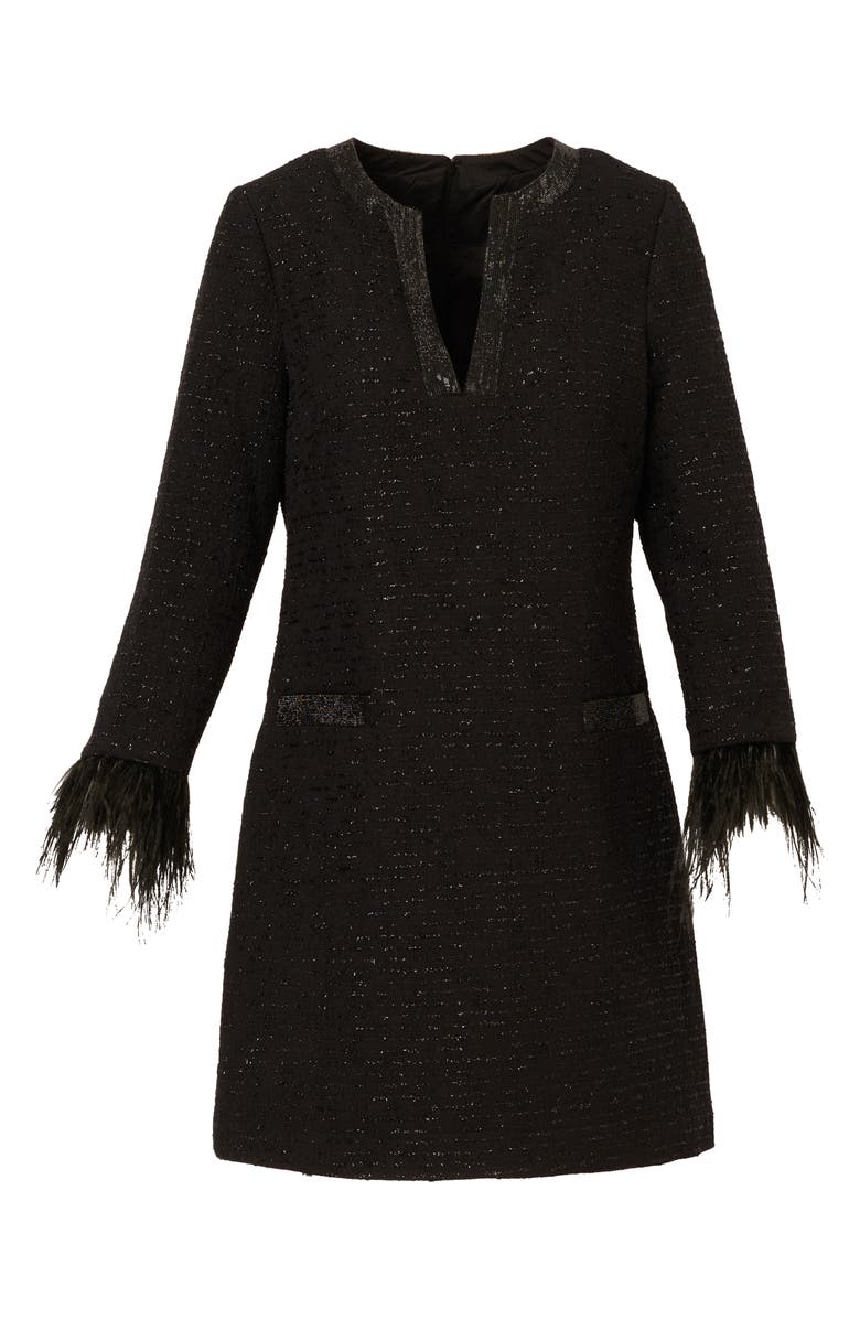 Aidan Mattox by Adrianna Papell Metallic Bouclé Long Sleeve Minidress, Alternate, color, 