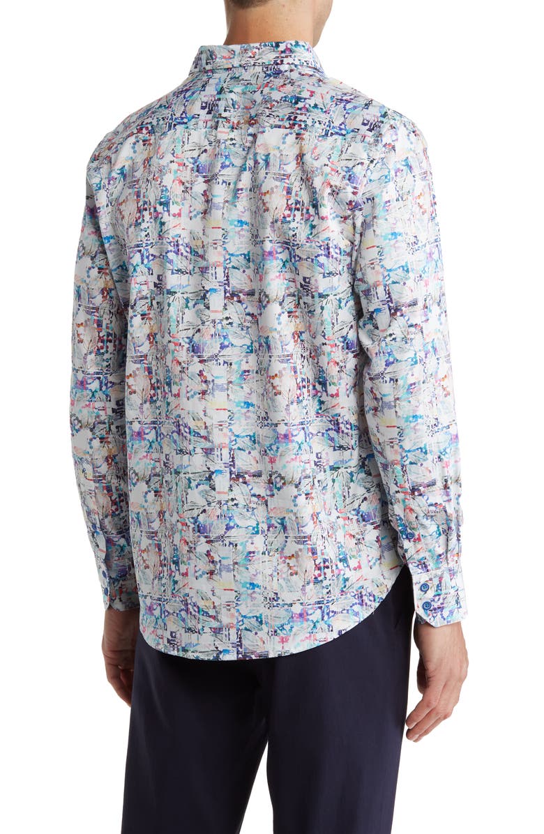 Robert Graham Acker Abstract Print Cotton Button-Up Shirt, Alternate, color, 