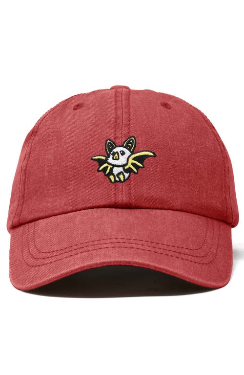 Dalix Honduran Bat Embroidered Dad Hat In Washed Red