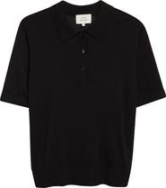 LOULOU DE SAISON Migo Short Sleeve Cashmere Polo Sweater