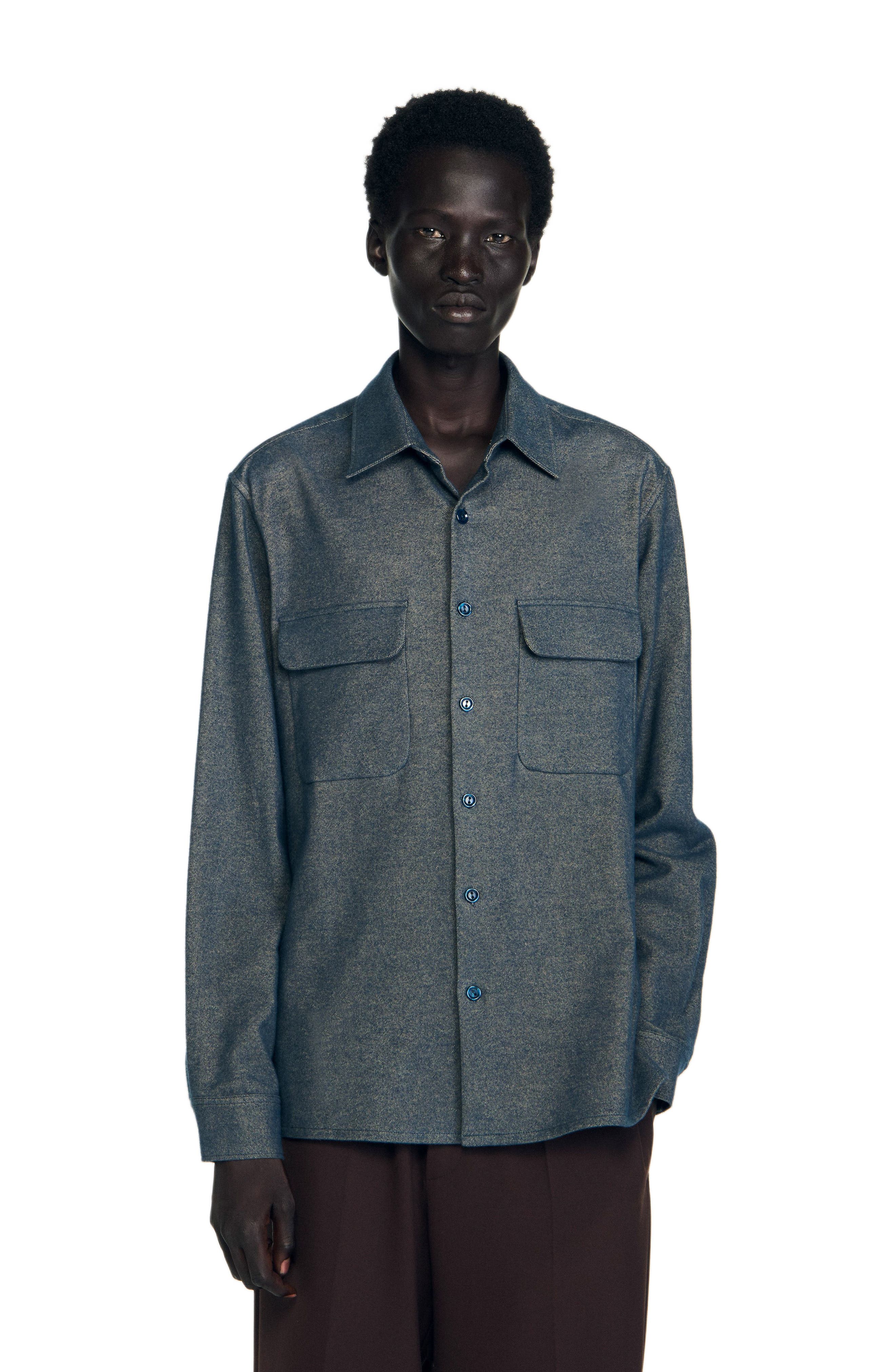 Flap pocket flannel shirt - image 5