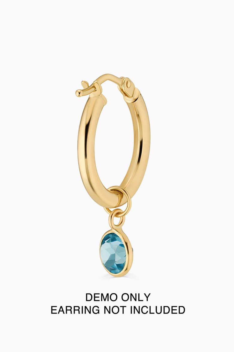 14K Yellow Gold Vivid Single Hoop Charm, Alternate, color, White Gold, Garnet