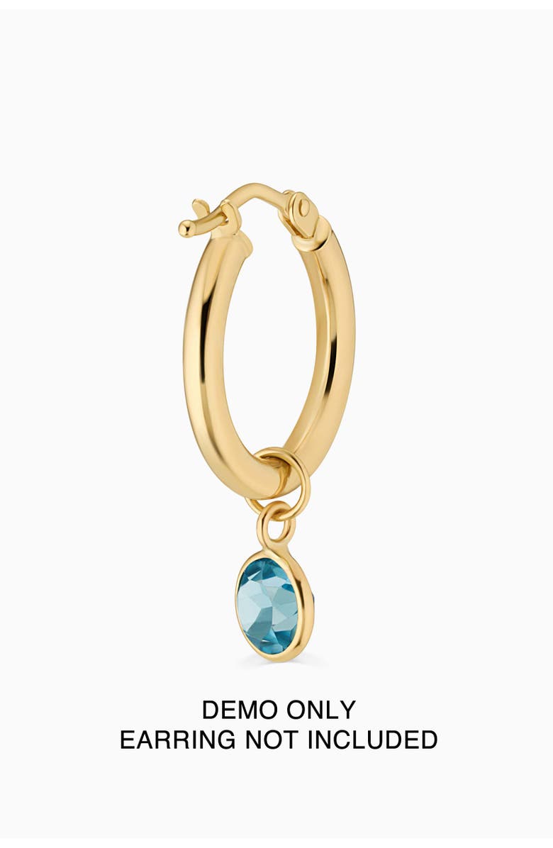 Oradina 14K Yellow Gold Vivid Single Hoop Charm, Alternate, color, White Gold, White Topaz