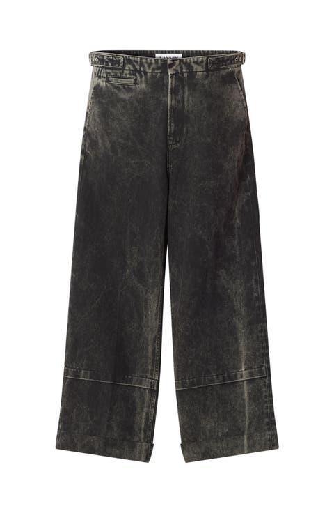 Loose Fit Washed Denim Pants