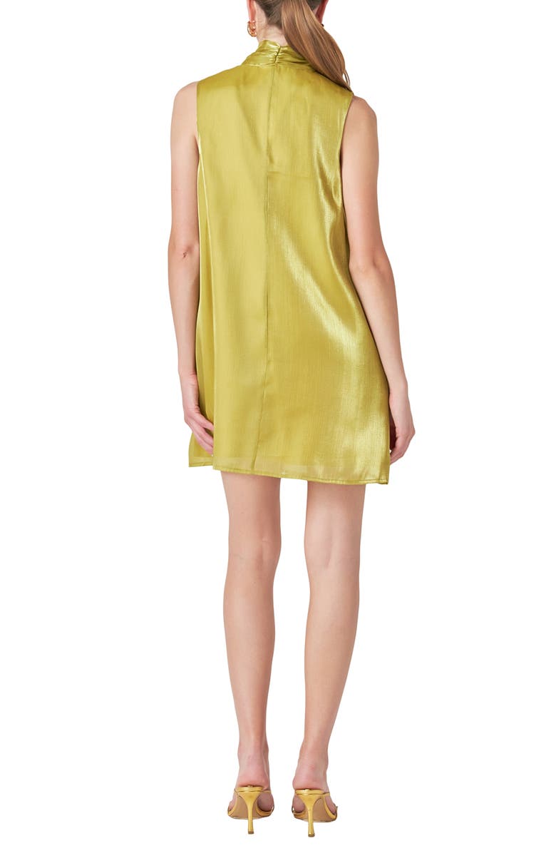 Endless Rose Bow Neck Organza Minidress, Alternate, color, Chartreuse