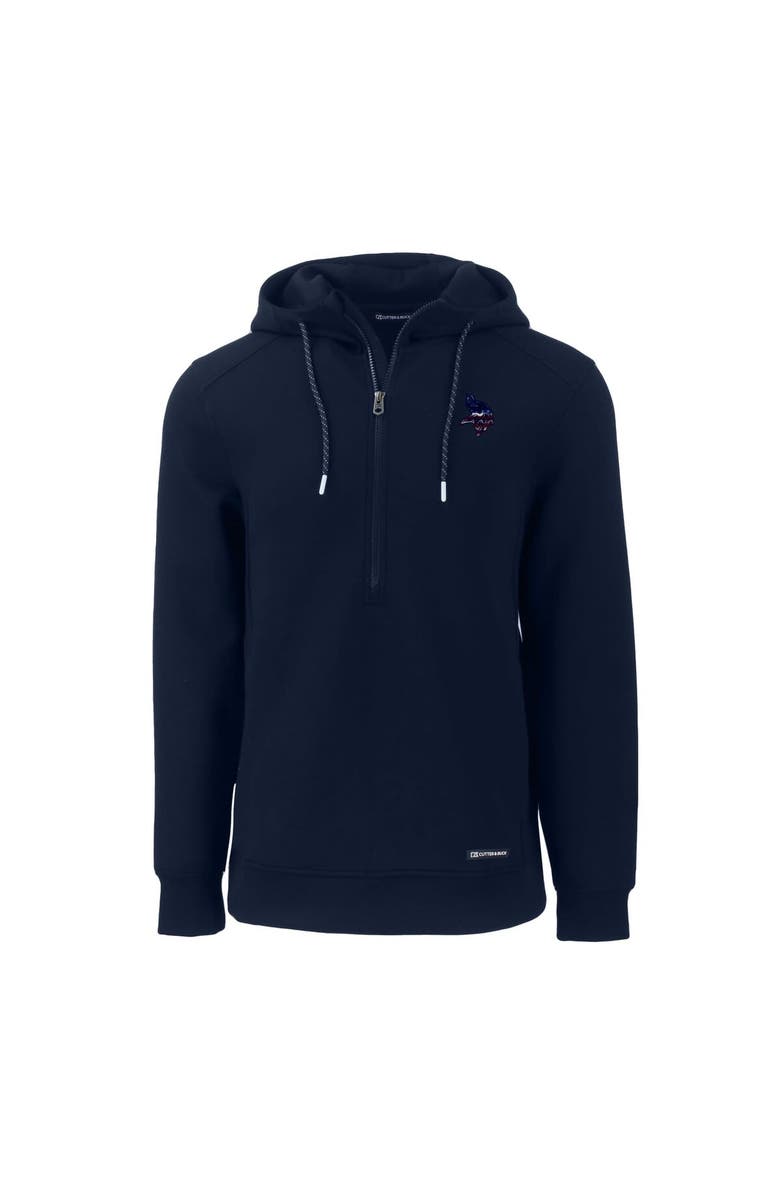 Cutter & Buck Men's Cutter & Buck Navy Minnesota Vikings Americana Roam Eco Half-Zip Recycled Pullover Hoodie, Alternate, color,