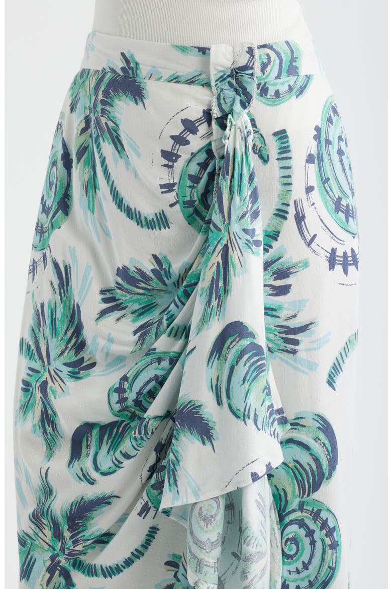 Faux Wrap Midi Skirt, Alternate, color, CREAM