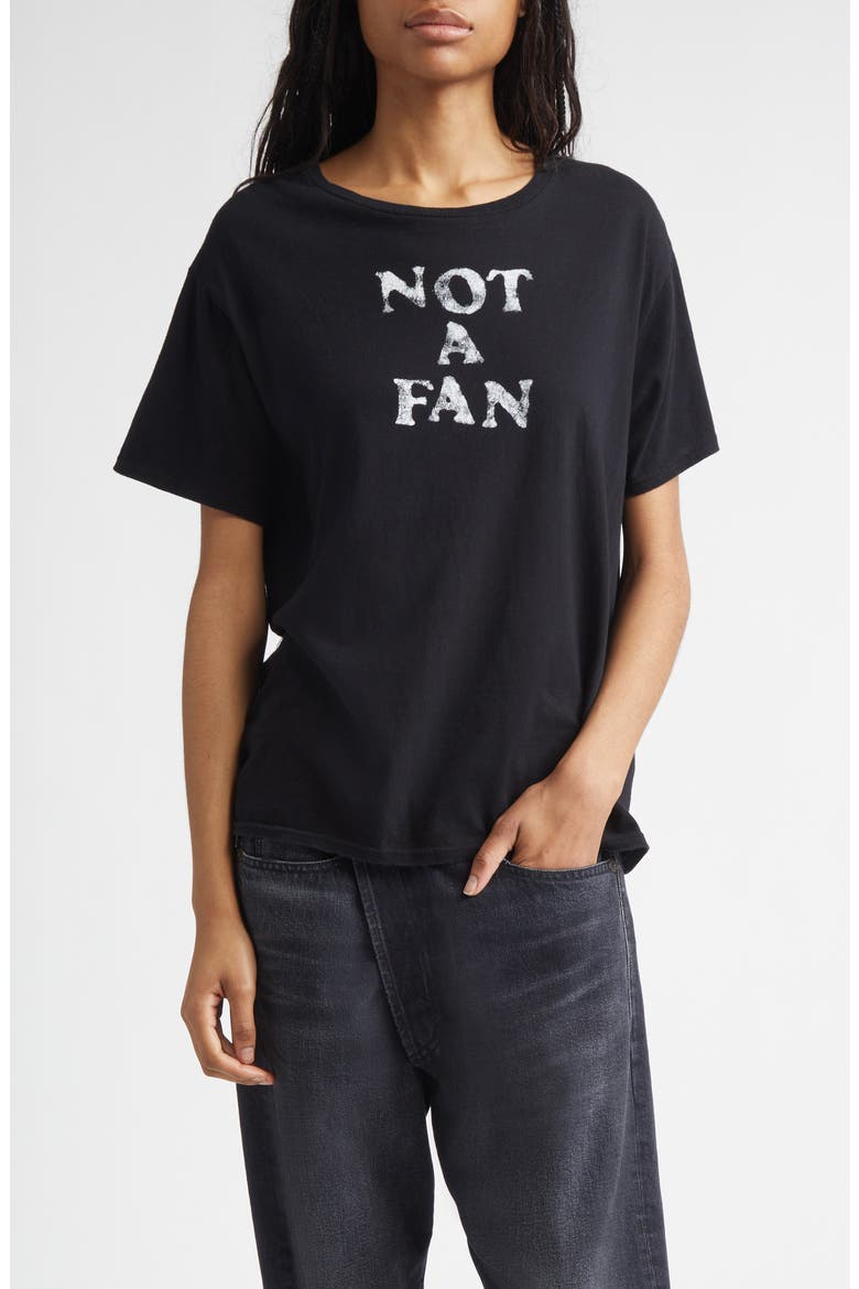Relaxed Fit Not a Fan Cotton & Cashmere Graphic T-Shirt, Main, color, BLACK