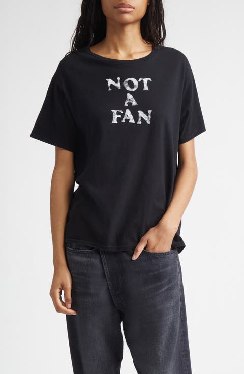 Relaxed Fit Not a Fan Cotton 
Cashmere Graphic T-Shirt