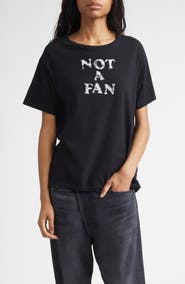 R13 Relaxed Fit Not a Fan Cotton & Cashmere Graphic T-Shirt