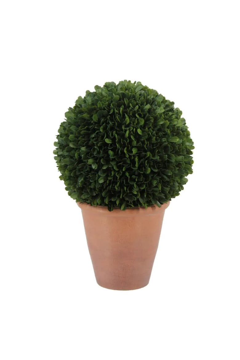17" Artificial Boxwood Plant in Round Pot, Main, color, Green