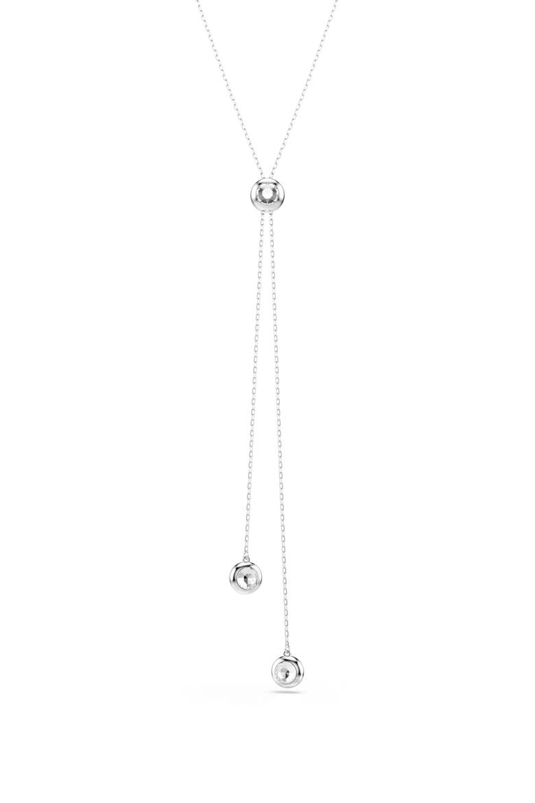 Una Reversible Y-Pendant Necklace, Alternate, color, RHODIUM/ CRYSTAL