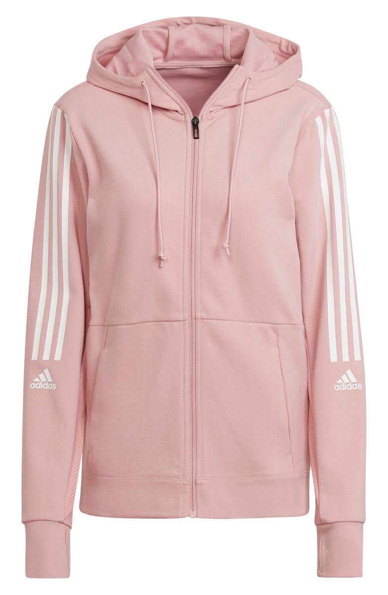 adidas Zip-up Three Stripe Sweatshirt, Main, color,