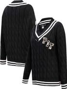 PRO STANDARD Women's Pro Standard  Black Pittsburgh Steelers Prep V-Neck Pullover Sweater