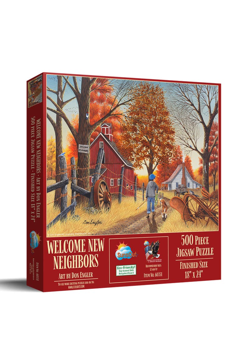 Welcome New Neighbors 500 piece Jigsaw Puzzle for Adults, Main, color, Multicolor
