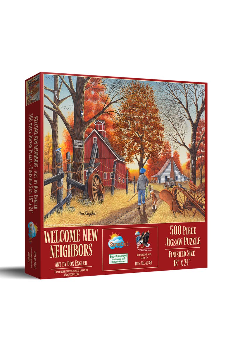 Sunsout Welcome New Neighbors 500 piece Jigsaw Puzzle for Adults, Main, color, Multicolor