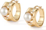 RETRO CHIC Dawn Light Pearl Hoop Earrings