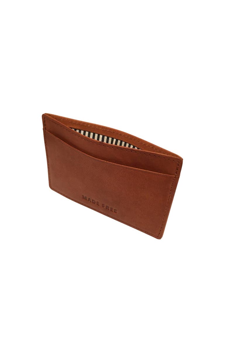 Made Free Leather Card Wallet, Alternate, color, Camel