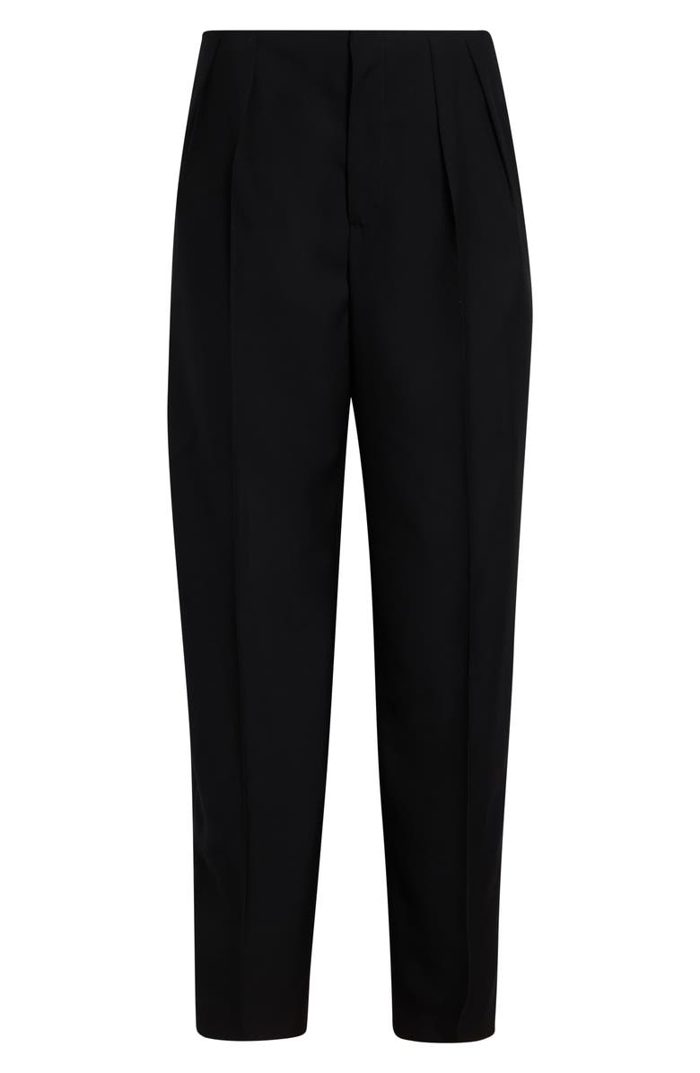 Jil Sander Relaxed Pleated Virgin Wool Trousers, Main, color, Black