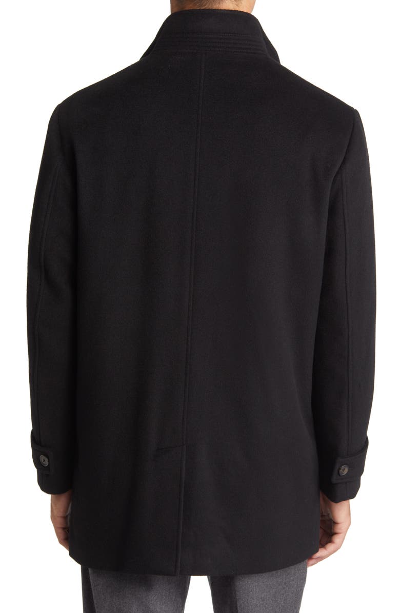 Nordstrom Hudson Bib Insert Wool Car Coat, Alternate, color, Black