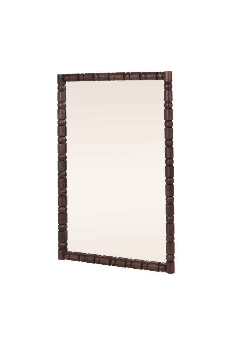 Sculptural Bobbin Frame Wall Mirror, Main, color, Dark Brown