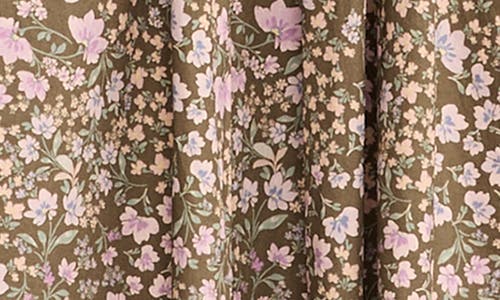 LUCKY BRAND LUCKY BRAND FLORAL SMOCKED WAIST SLEEVELESS MIDI SHIRTDRESS