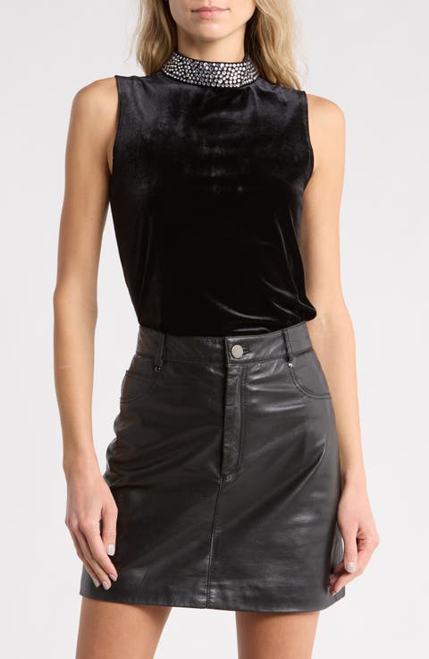 Madelyn Embellished Mock Neck Top