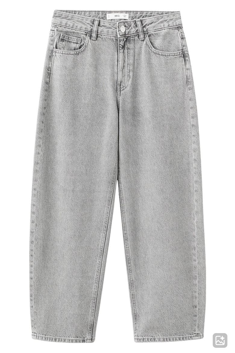 Low Rise Barrel Jeans, Alternate, color, LIGHT DENIM GREY