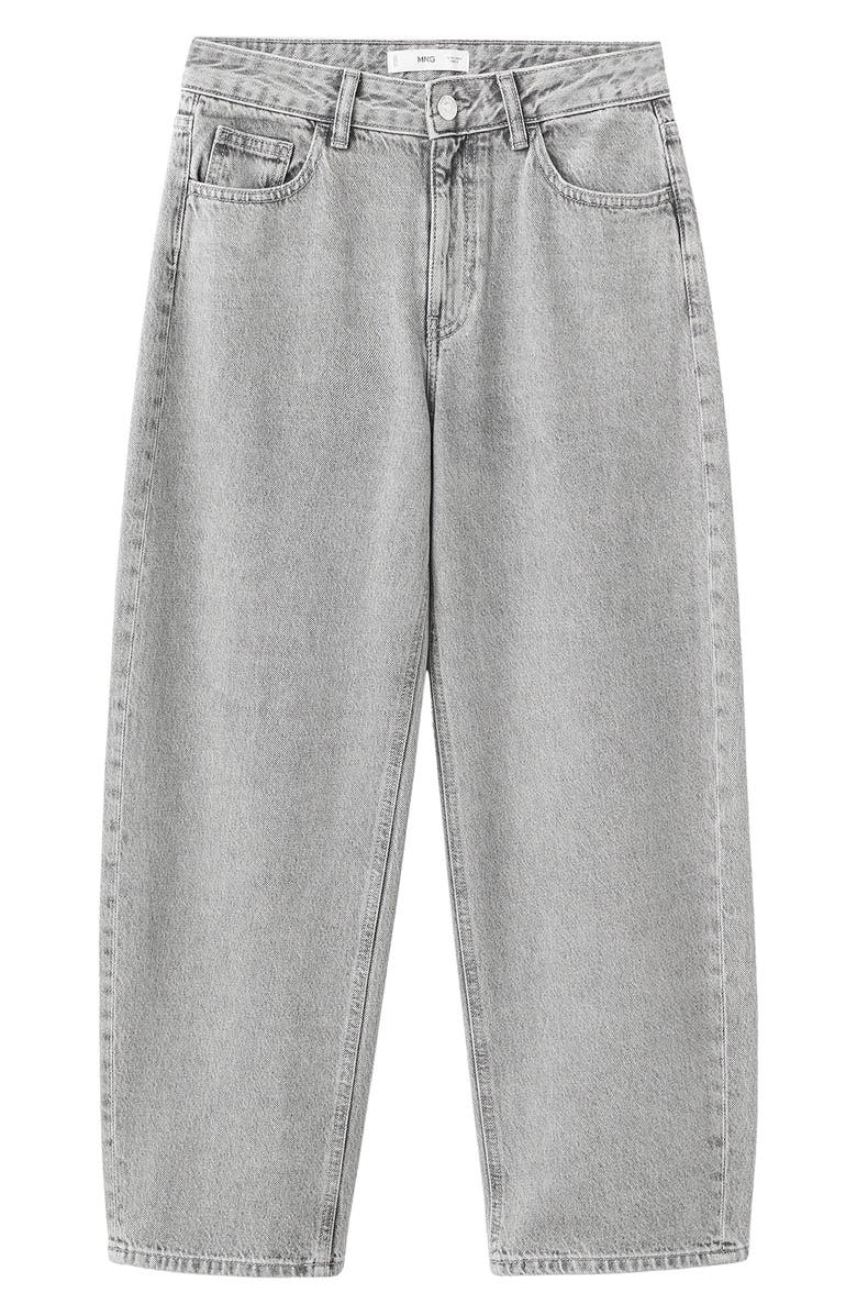 MANGO TEEN Low Rise Barrel Jeans, Alternate, color, Light Denim Grey
