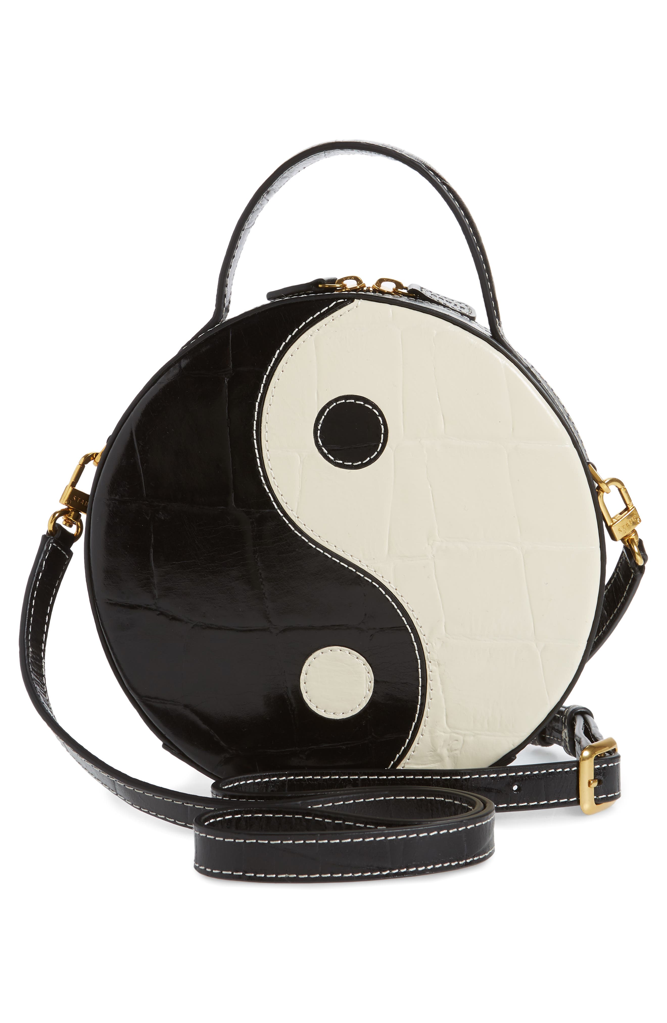 STAUD Yin Yang Leather Crossbody Bag, Alternate, color, 