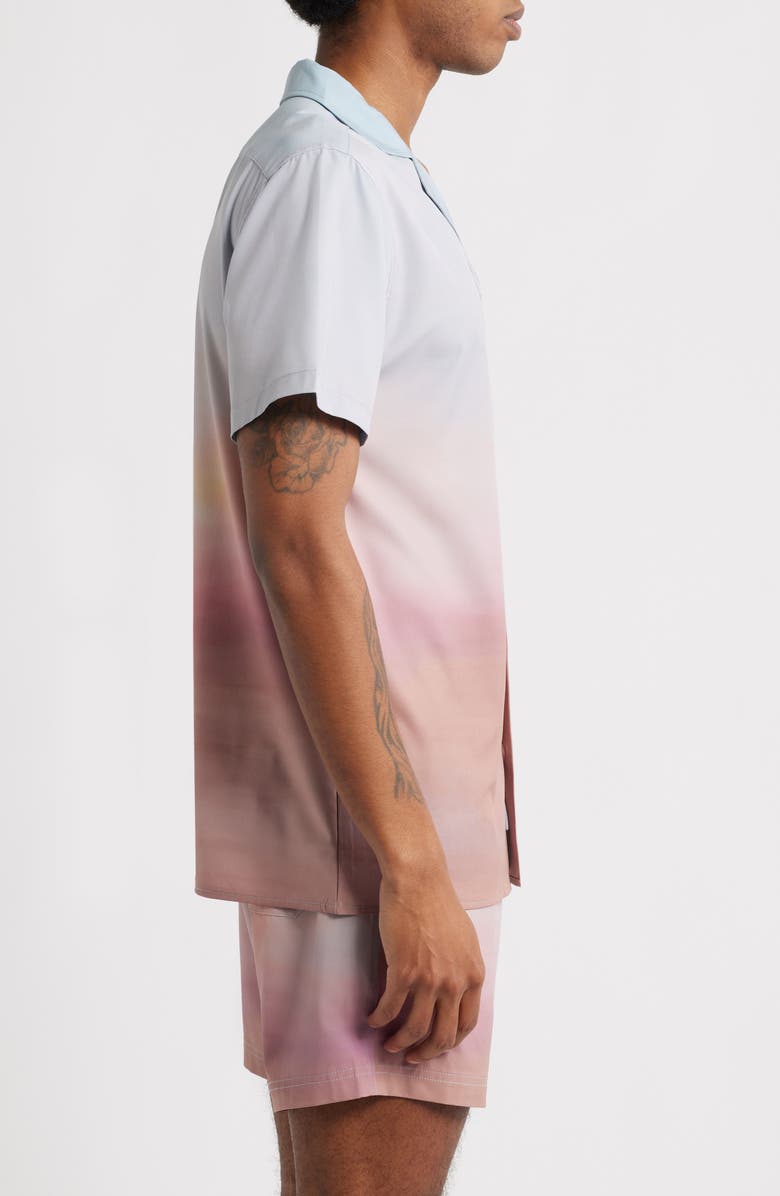 MAVRANS Sunset Weekend Short Sleeve Performance Button-Up Shirt, Alternate, color, Multi