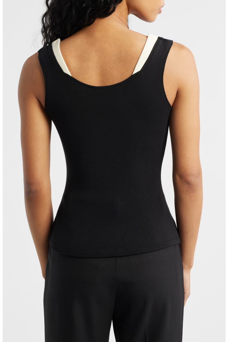 Iris Layered Scoop Neck Tank, Alternate, color, BLACK WHITE