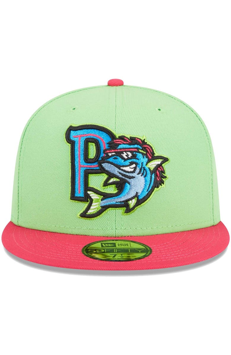 New Era Men's New Era Green Pensacola Blue Wahoos Theme Nights Pensacola Mullets Alternate 2 59FIFTY Fitted Hat, Alternate, color, Green