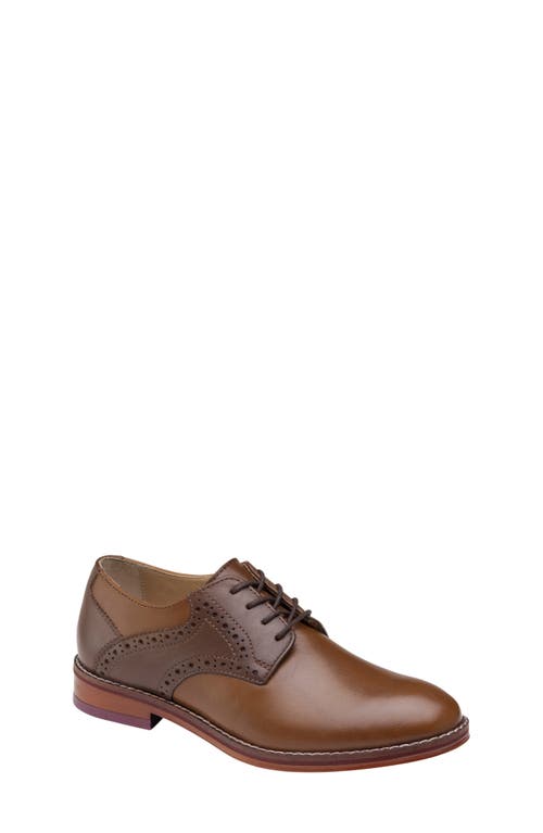 Johnston & Murphy Conard Saddle Shoe In Tan/mahogany Full Grain