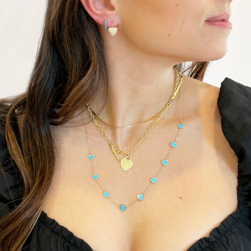 The Lovery Fine Jewelry Turquoise Huggie Hoop Earrings In Gold