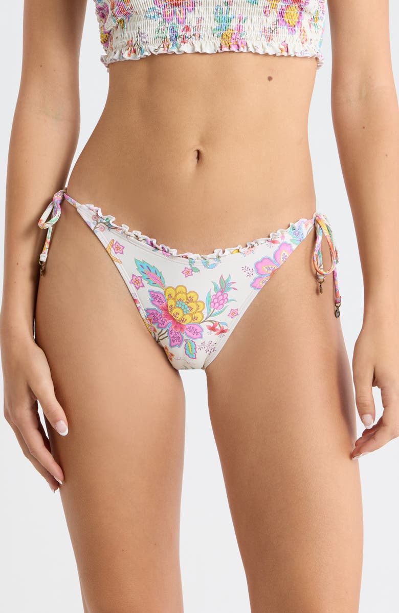 Rip Curl Half Moon Bay Tie Side Bikini Bottoms, Main, color, Bone