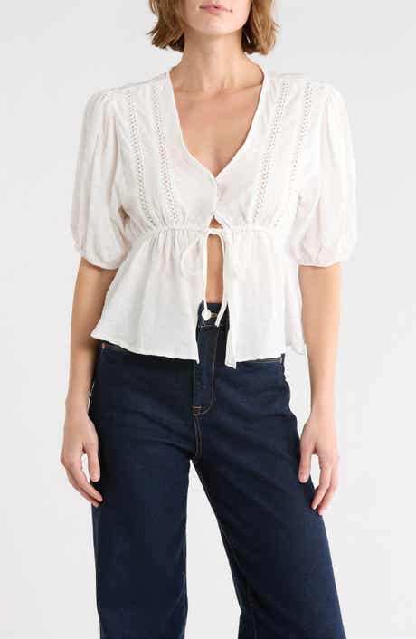 Vigoss V-Neck Peasant Top