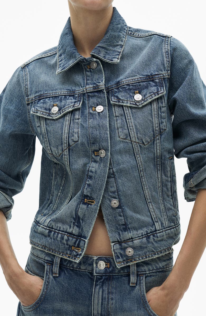 MANGO Denim Trucker Jacket, Main, color, 