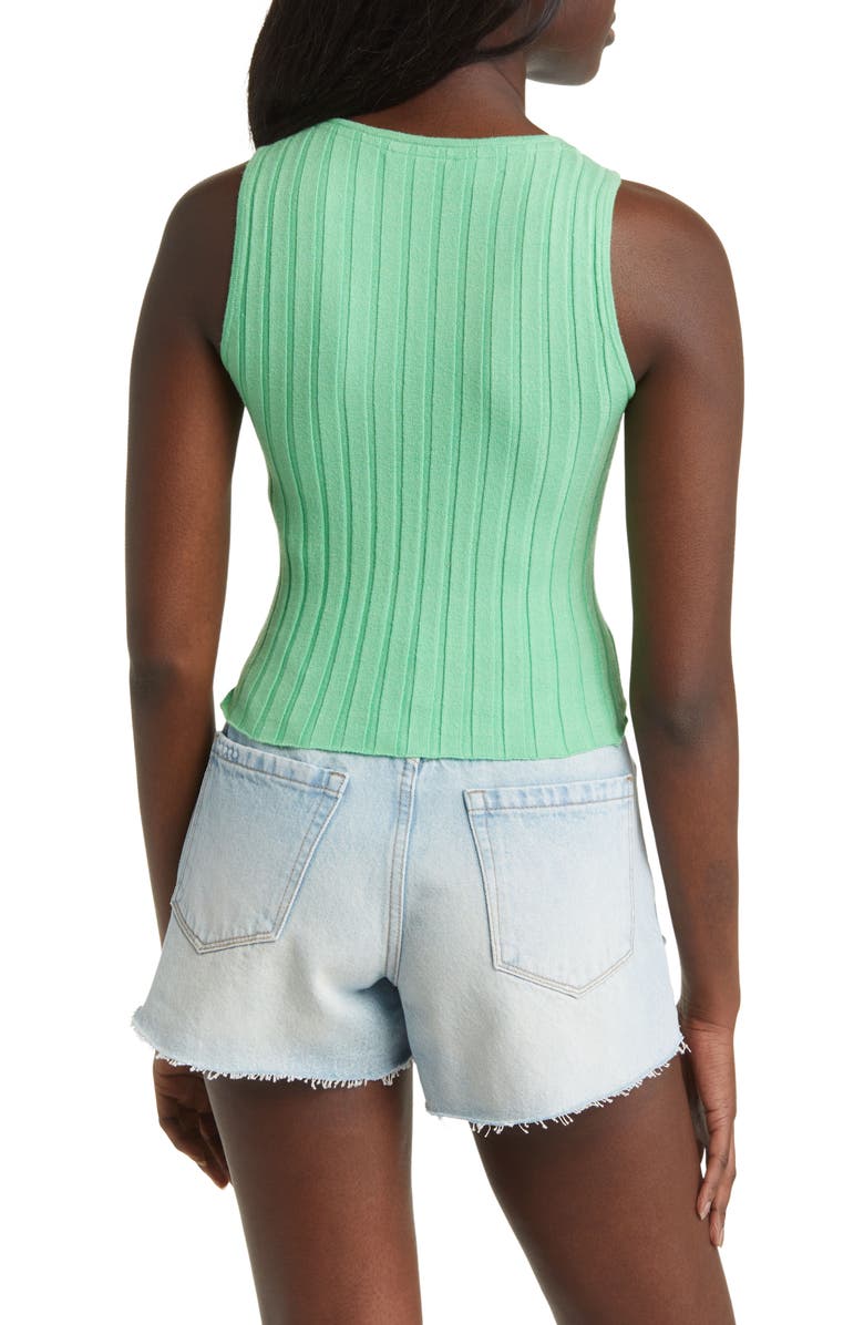 Noisy may Frey Rib Cutout Knit Crop Tank, Alternate, color,