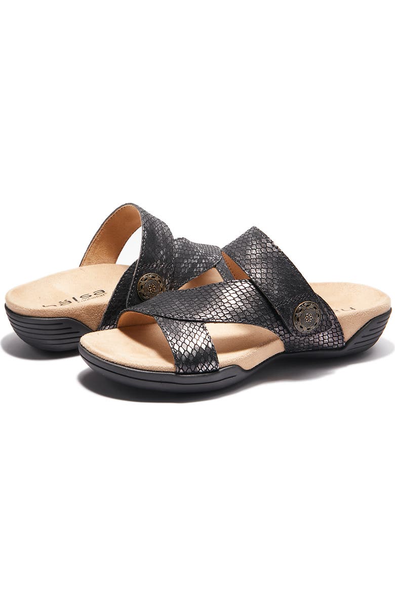 Hälsa Footwear Desiree Sandal, Alternate, color, Black/ Silver