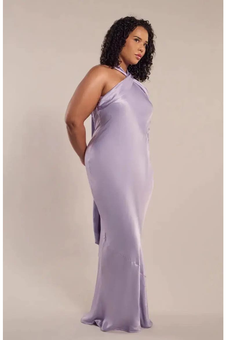 Roma Halter Neck Dress, Alternate, color, Lilac